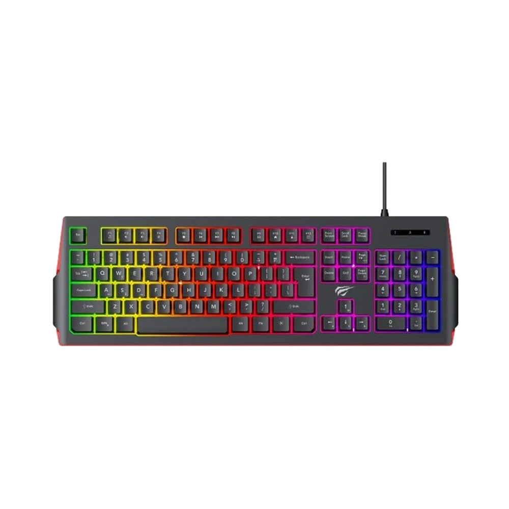 لوحة مفاتيح ألعاب HAVIT KB866L RGB باللون الأسود والأحمر – أسود وأحمر / Black-Red – منظر علوي